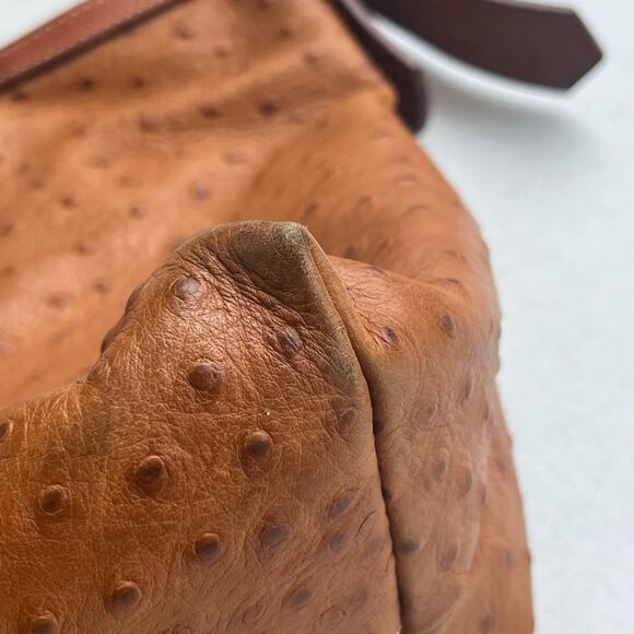 Vintage Dooney & Bourke Ostrich Hobo Bag Purse - Picture 4 of 16